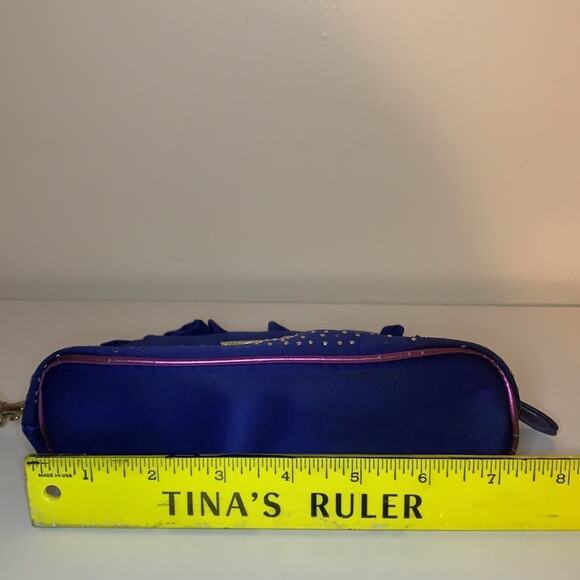 Victoria’s Secret Wristlet Blue Small Pouch with Sparkle - Picture 9 of 11